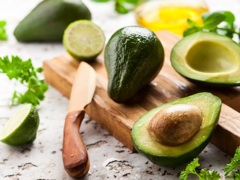 Avocado rich in healthy fats and antioxidants for skin