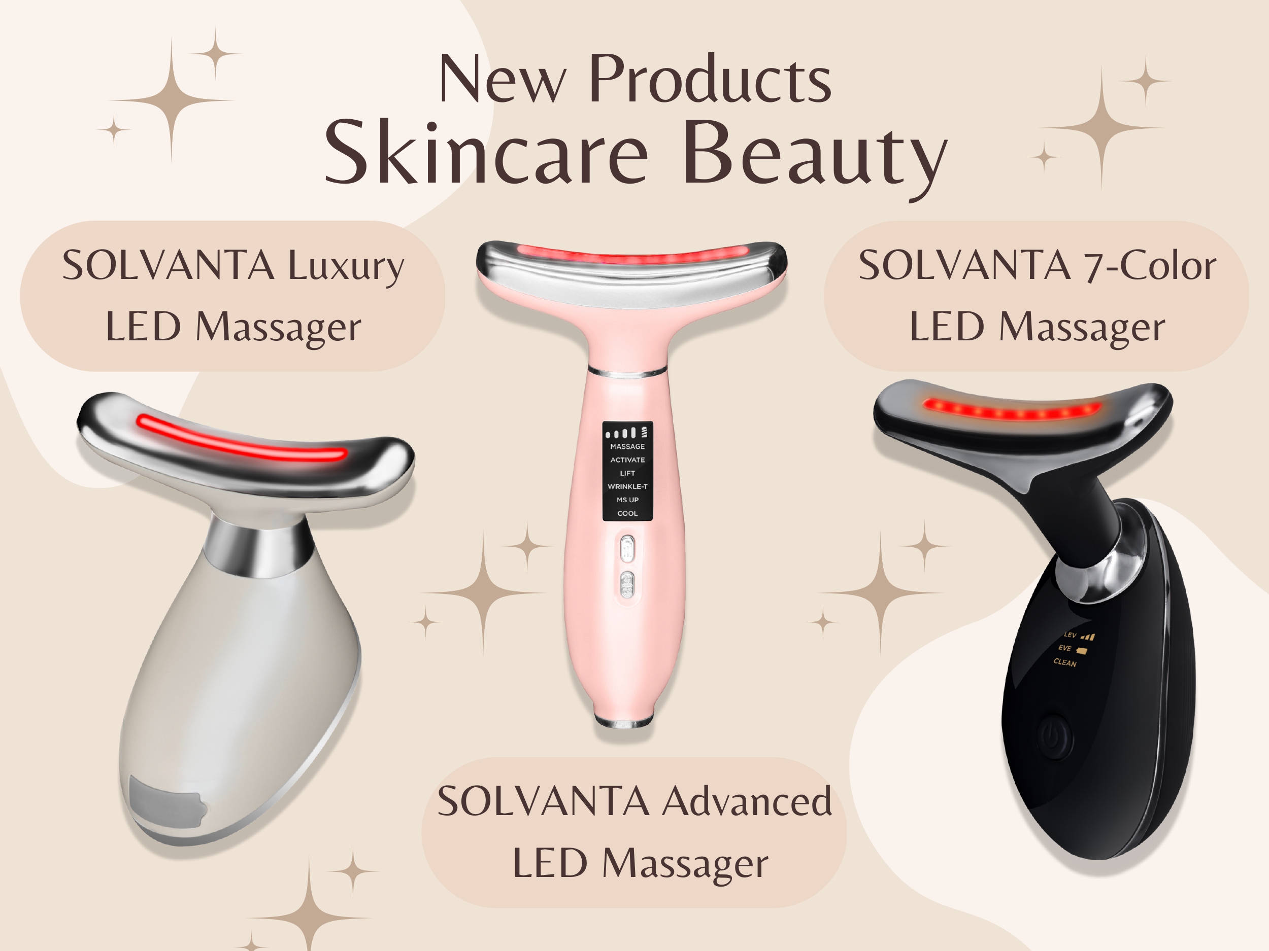 Three SOLVANTA LED Massagers for Radiant Skin